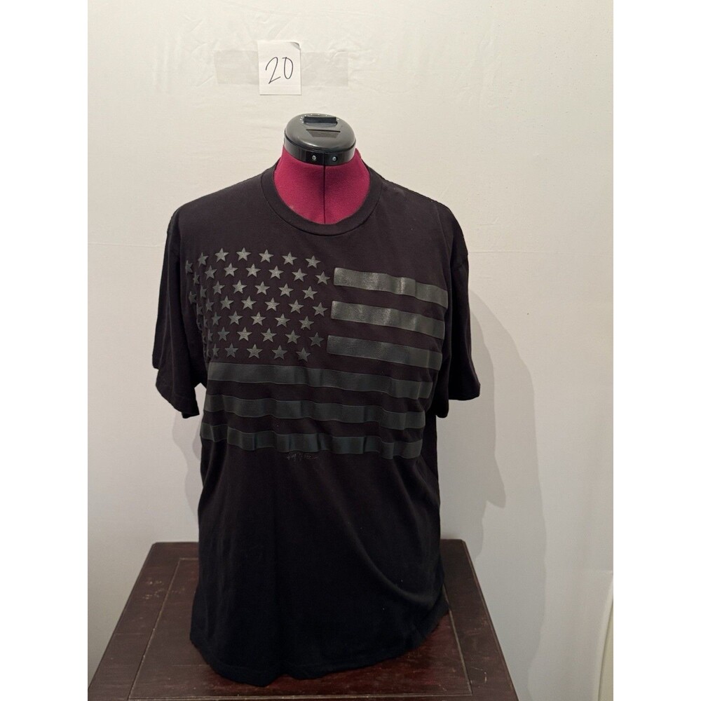 Ring of Fire Black American Flag Graphic T-Shirt USA Tee XL Cotton Made Mexico